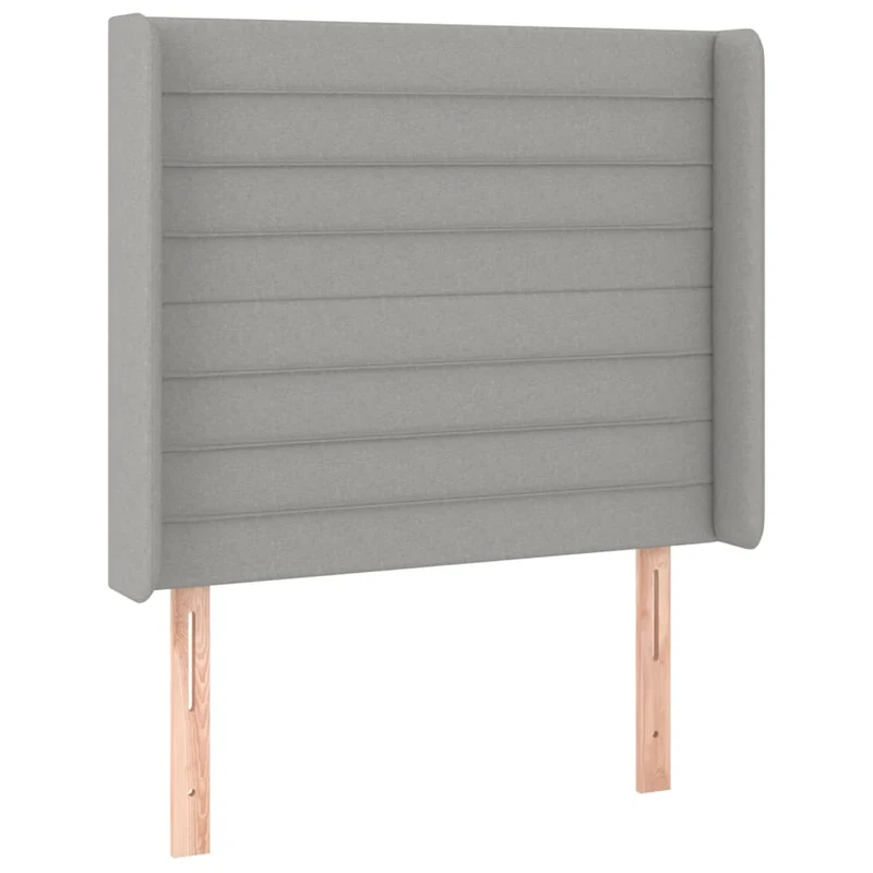 Cadre de lit LED avec sommier tête de lit matelas 80x200cm tissu gris clair TDL0209505