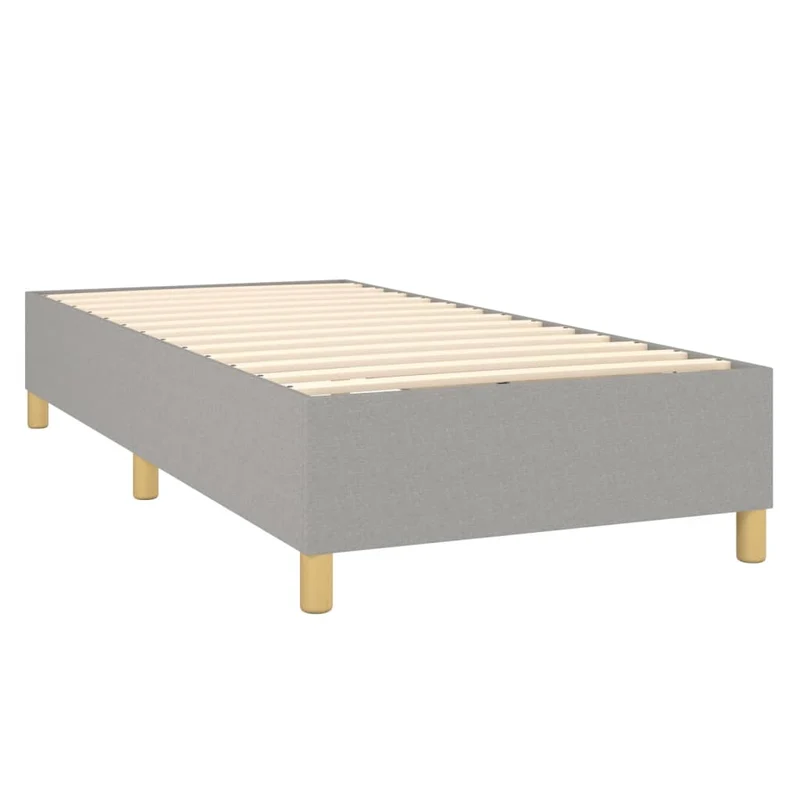 Cadre de lit LED avec sommier tête de lit matelas 90x190cm tissu gris clair TDL0209482