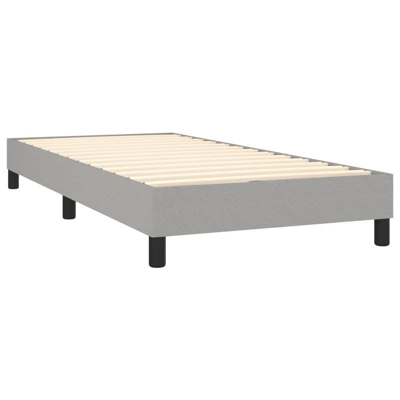 Cadre de lit LED avec sommier tête de lit matelas 90x190cm tissu gris clair TDL0209477