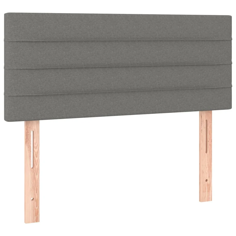 Cadre de lit LED avec sommier tête de lit matelas 90x200cm tissu gris foncé TDL0209373