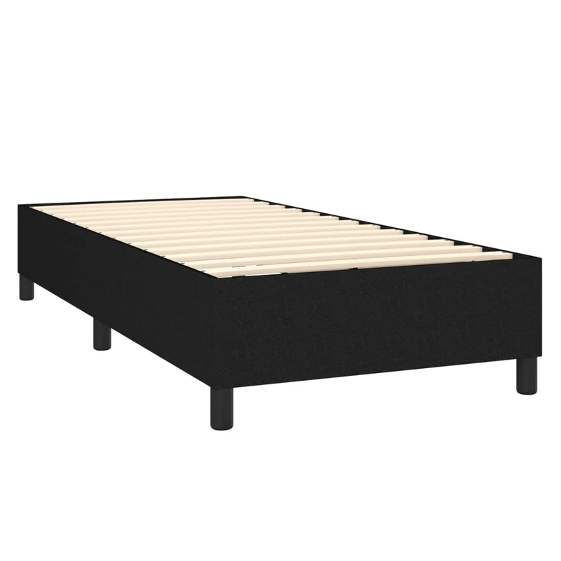 Cadre de lit LED avec sommier tête de lit matelas 80x200cm tissu noir TDL0209113