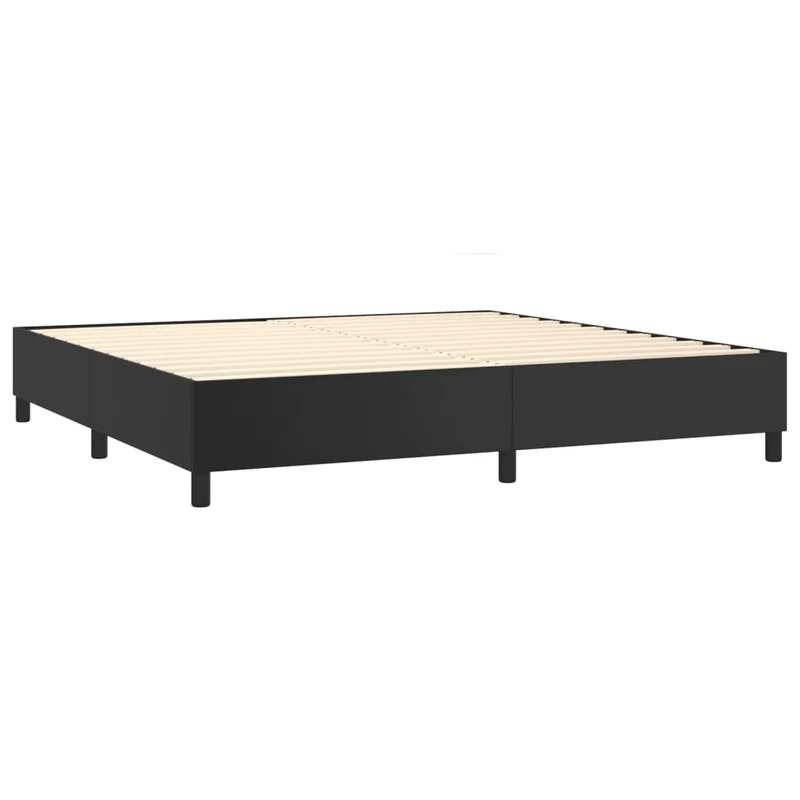 Cadre de lit LED avec sommier tête de lit matelas 200x200cm synthétique noir TDL0209139