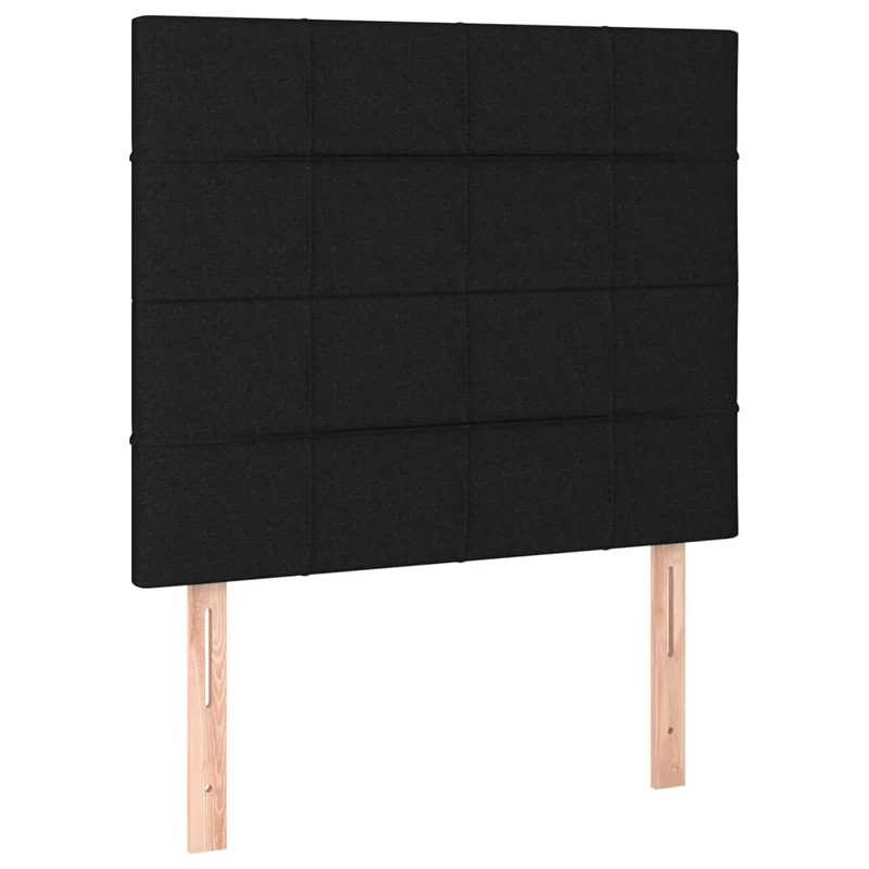 Cadre de lit LED avec sommier tête de lit matelas 80x200cm tissu noir TDL0209122