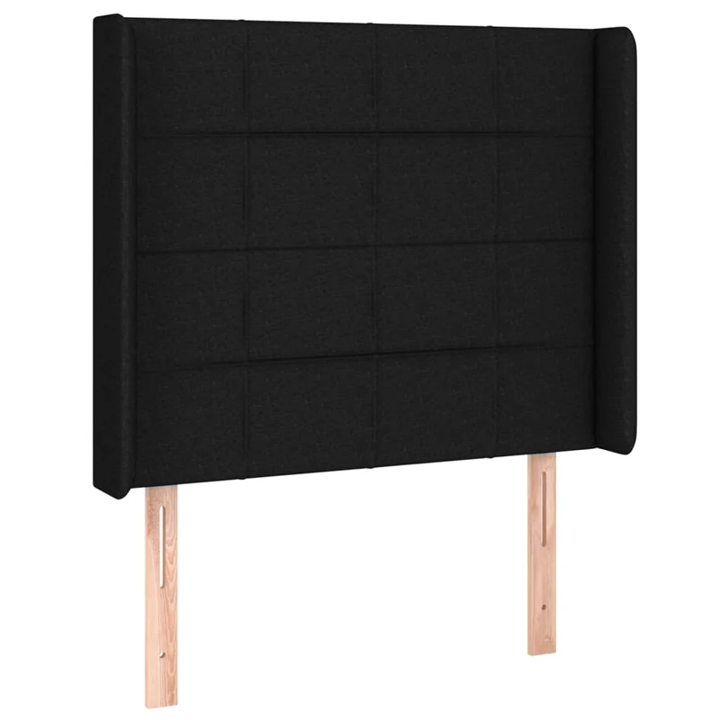 Cadre de lit LED avec sommier tête de lit matelas 80x200cm tissu noir TDL0209112