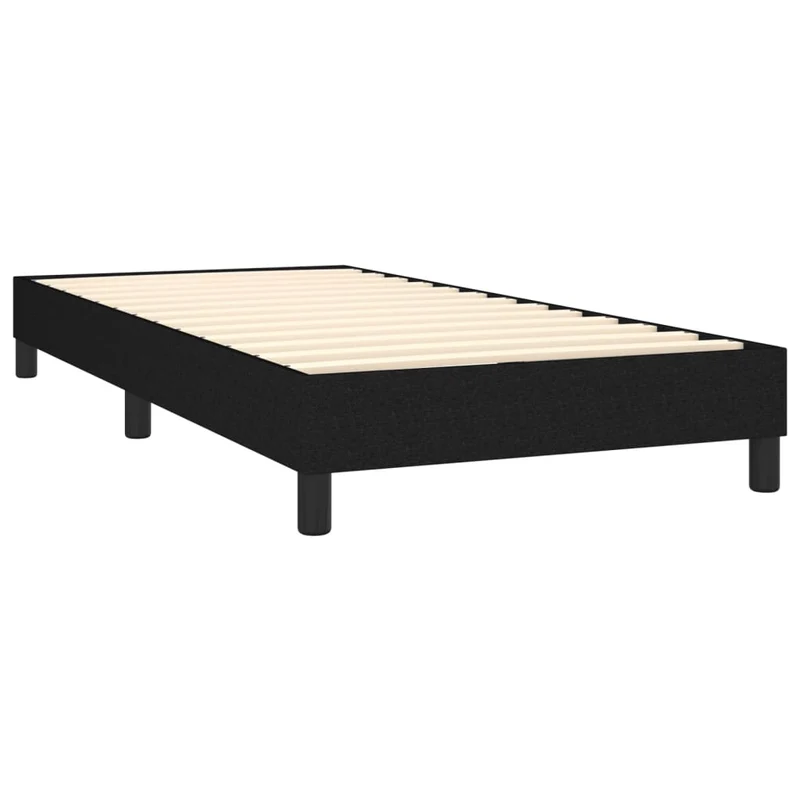 Cadre de lit LED avec sommier tête de lit matelas 80x200cm tissu noir TDL0209093