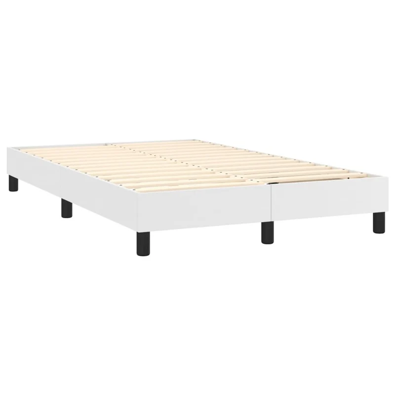 Cadre de lit LED avec sommier tête de lit matelas 120x200 cm synthétique blanc TDL0208728