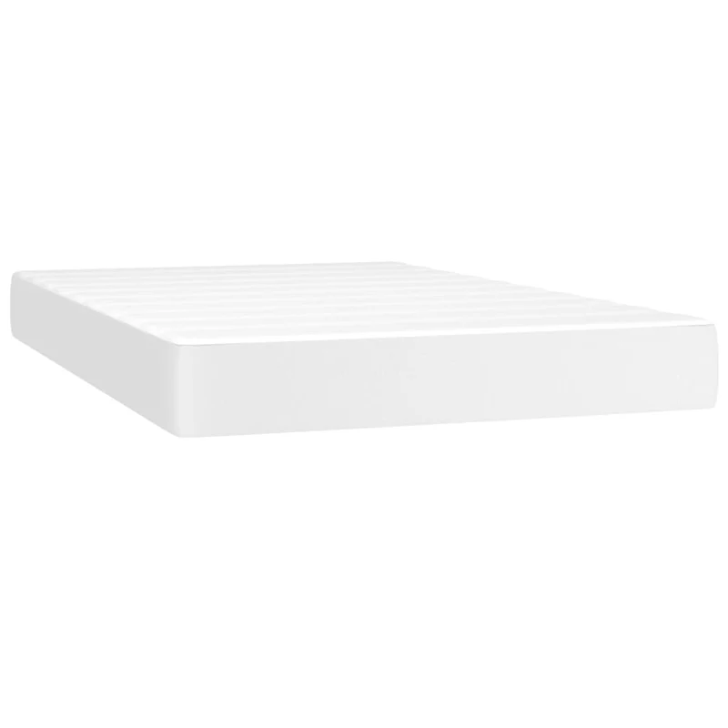 Cadre de lit LED avec sommier tête de lit matelas 120x200 cm synthétique blanc TDL0208728