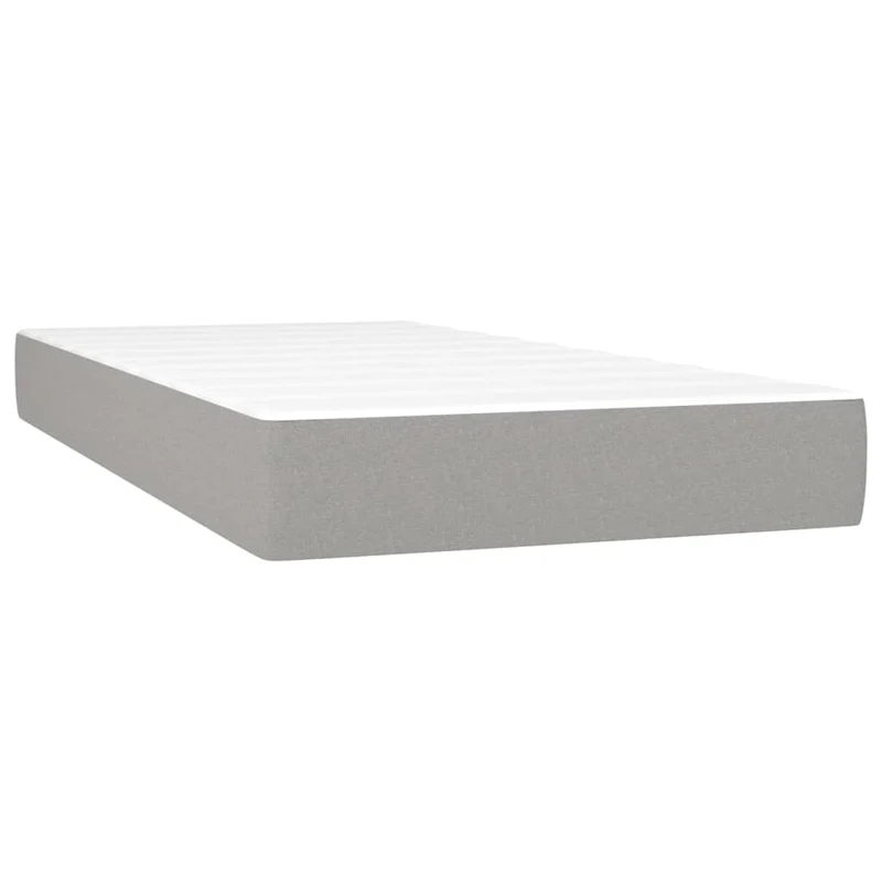Cadre de lit LED avec sommier tête de lit matelas 80x200cm tissu gris clair TDL0209498