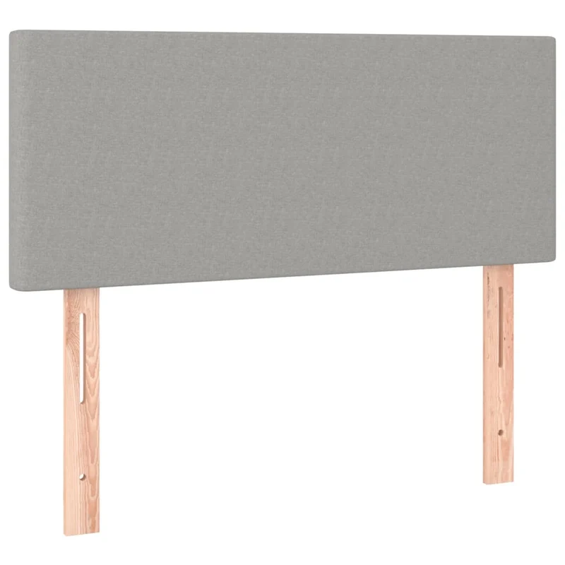 Cadre de lit LED avec sommier tête de lit matelas 80x200cm tissu gris clair TDL0209498