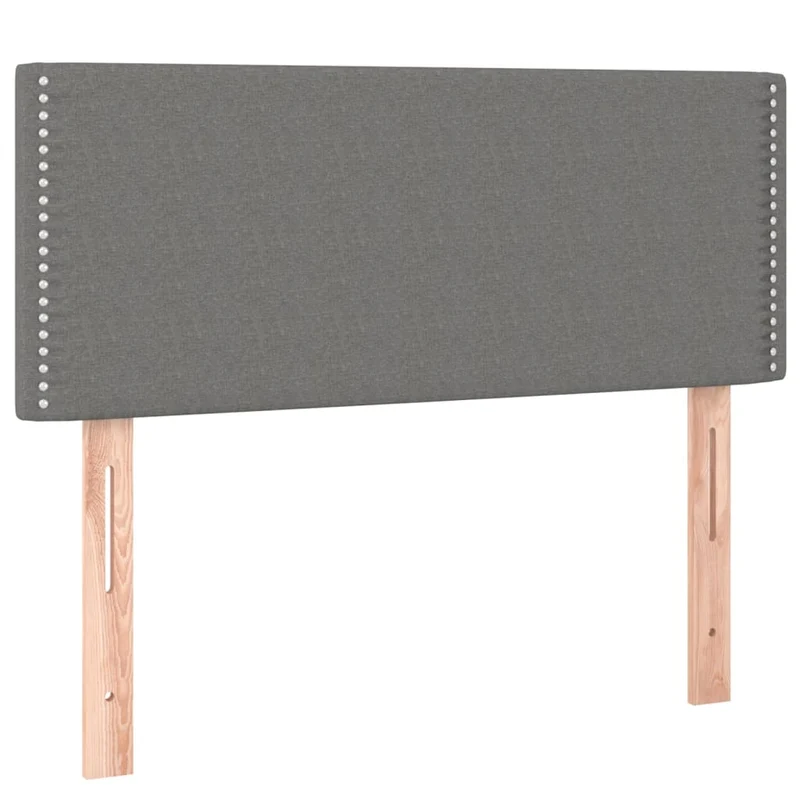 Cadre de lit LED avec sommier tête de lit matelas 90x200cm tissu gris foncé TDL0209361