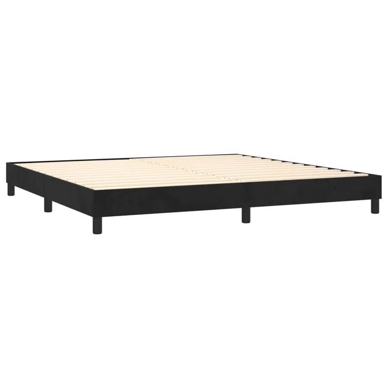 Cadre de lit LED avec sommier tête de lit matelas 200x200 cm tissu velours noir TDL0209141