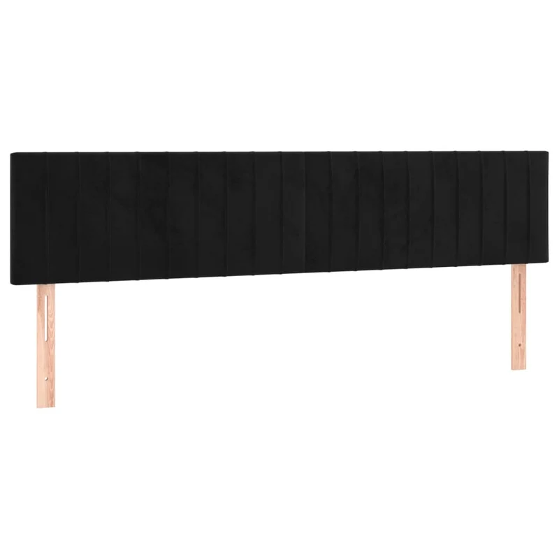 Cadre de lit LED avec sommier tête de lit matelas 200x200 cm tissu velours noir TDL0209141