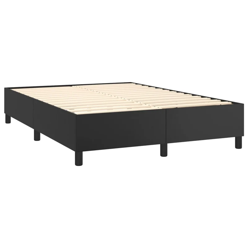 Cadre de lit LED avec sommier tête de lit matelas 140x190cm synthétique noir TDL0209232