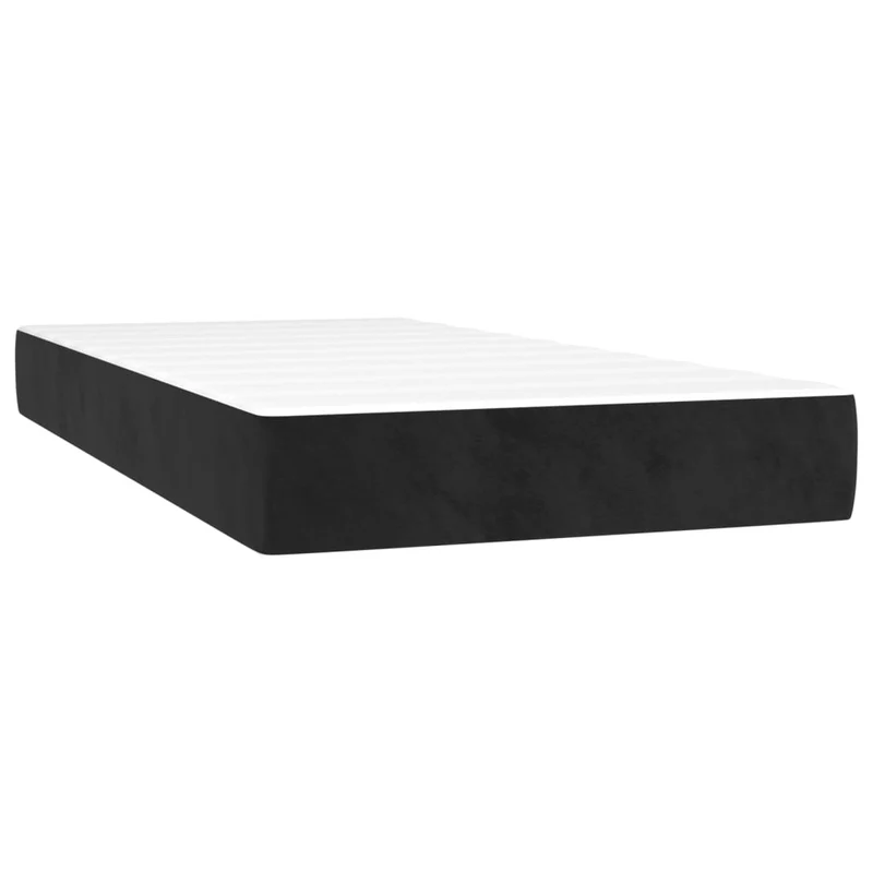 Cadre de lit LED avec sommier tête de lit matelas 100x200 cm tissu velours noir TDL0209326