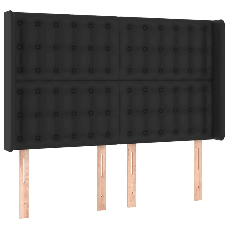 Cadre de lit LED avec sommier tête de lit matelas 140x200cm synthétique noir TDL0209195