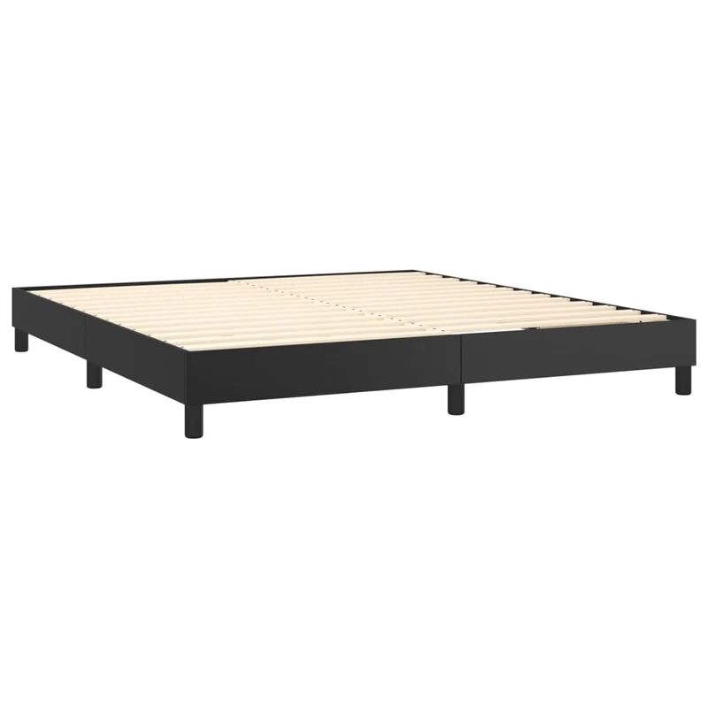 Cadre de lit LED avec sommier tête de lit matelas 180x200cm synthétique noir TDL0209152