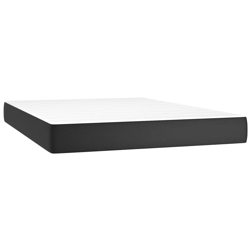 Cadre de lit LED avec sommier tête de lit matelas 140x190cm synthétique noir TDL0209231