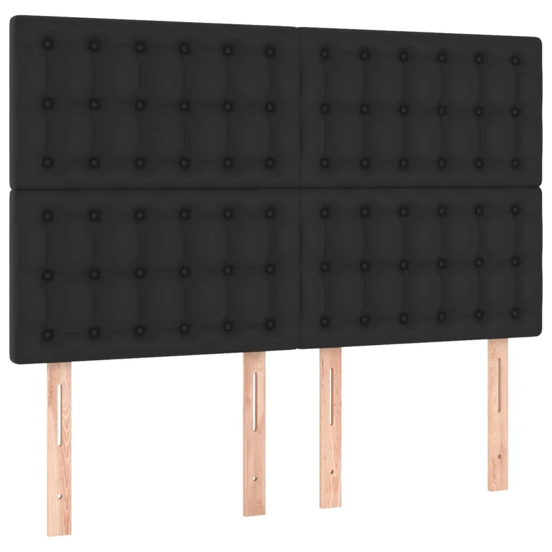 Cadre de lit LED avec sommier tête de lit matelas 140x190cm synthétique noir TDL0209231
