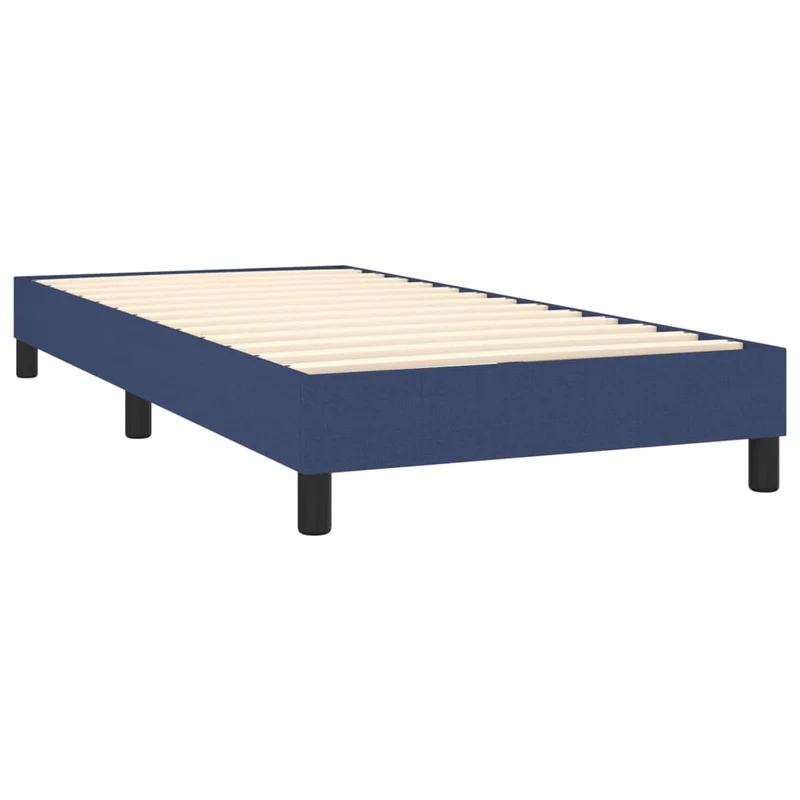 Sommier à lattes sur pieds cadre de lit 90x190 cm tissu bleu TDL0207323