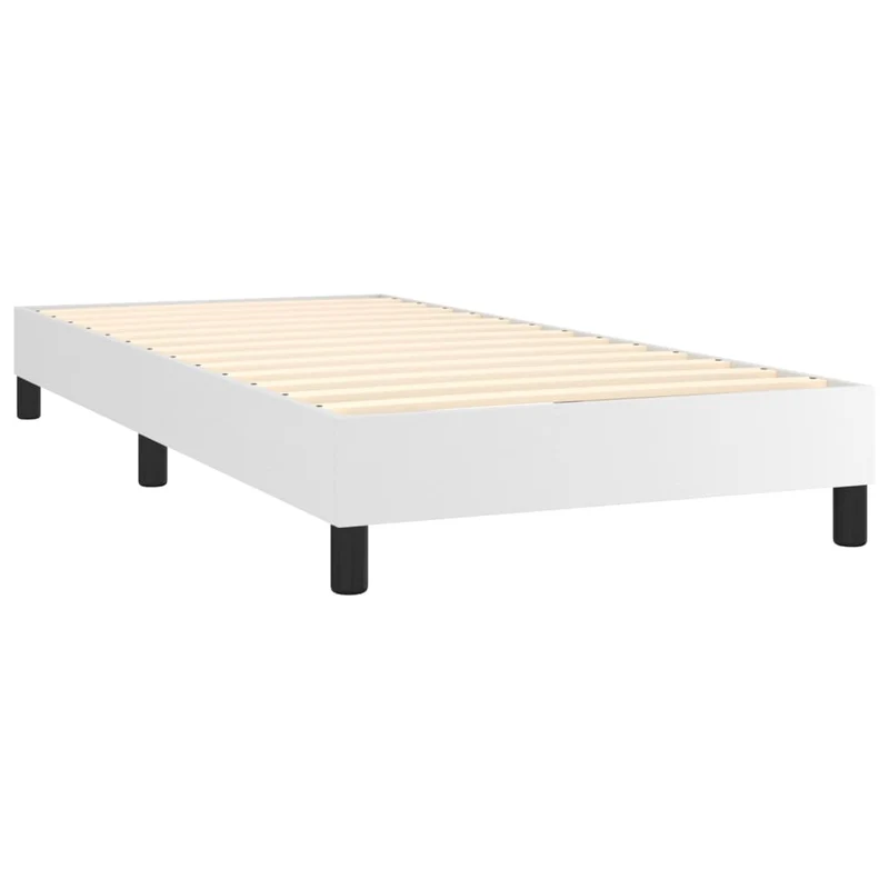 Cadre de lit LED avec sommier tête de lit matelas 100x200 cm synthétique blanc TDL0208731