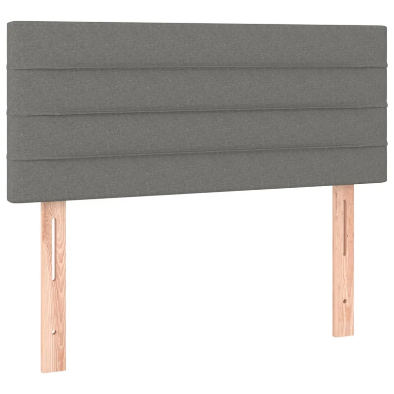 Cadre de lit LED avec sommier tête de lit matelas 80x200cm tissu gris foncé TDL0209440