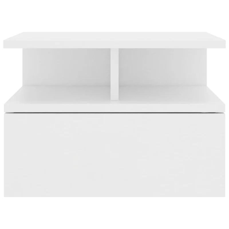 Lot de 2 tables de chevet mural 40 x 31 x 27 cm avec tiroir en bois ingénierie blanc DEC032762