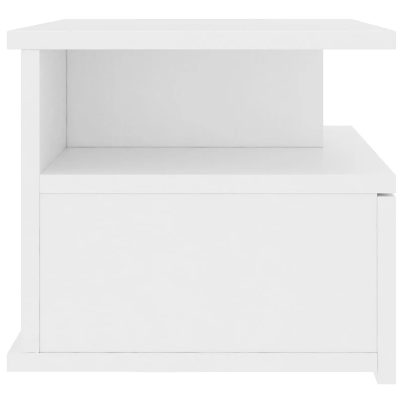 Lot de 2 tables de chevet mural 40 x 31 x 27 cm avec tiroir en bois ingénierie blanc DEC032762