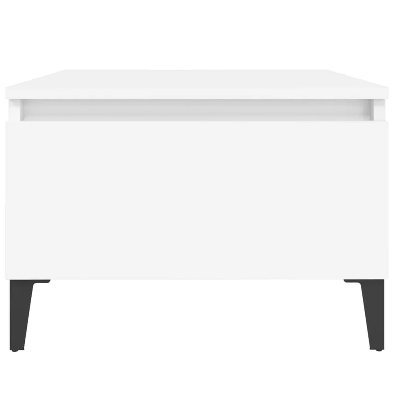 Lot de 2 tables d'appoint avec tiroir 50 x 46 x 35 cm en bois d'ingénierie blanc DEC032615