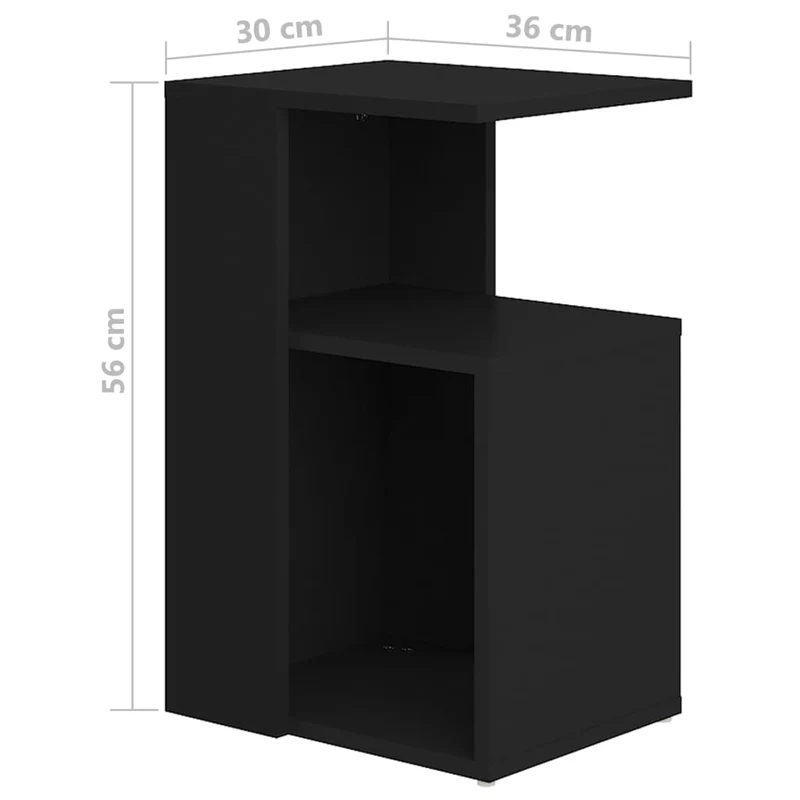 Table d'appoint bout de canapé 36 x 30 x 56 cm bois d’ingénierie noir DEC032478