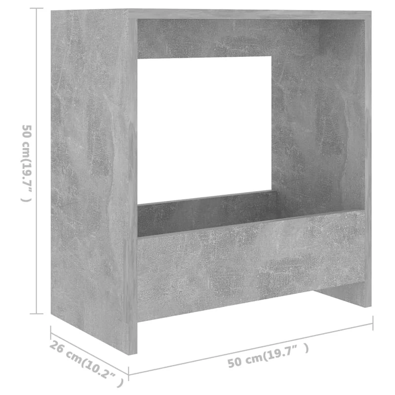 Table d'appoint bout de canapé 50 x 26 x 50 cm bois d'ingénierie couleur gris béton DEC032451