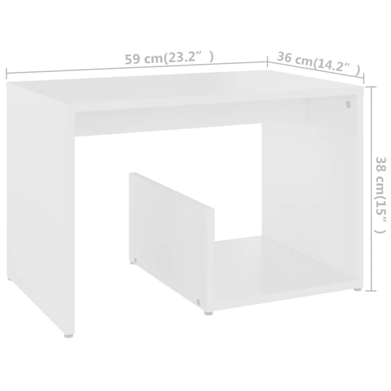 Table d'appoint bout de canapé support plante 59 x 36 x 38 cm bois d'ingénierie blanc DEC032363