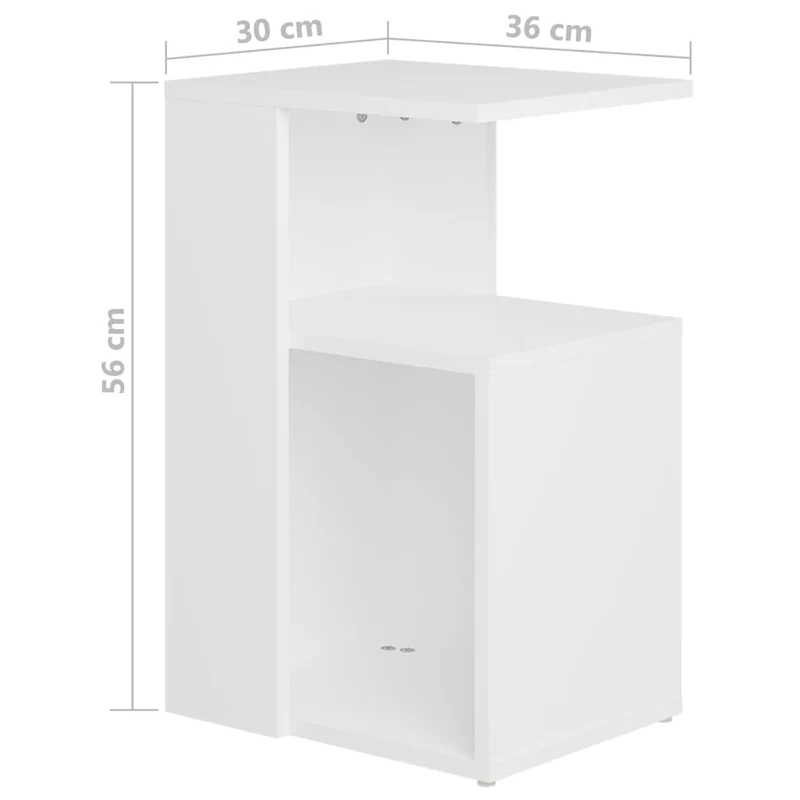 Table d'appoint bout de canapé 36 x 30 x 56 cm bois d’ingénierie blanc DEC032347
