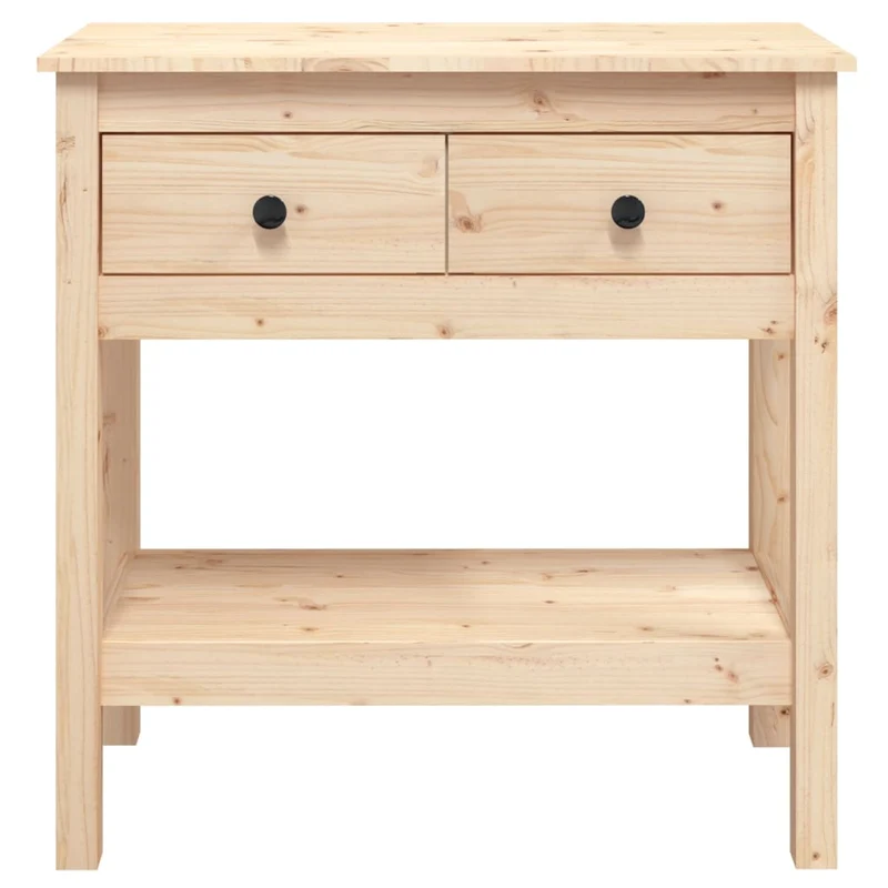 Table d'appoint console d'entrée meuble de salon avec tiroirs 75 x 35 x 75 cm en bois massif de pin DEC031570