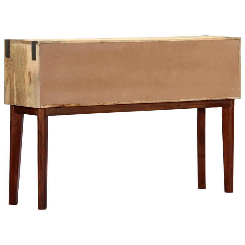 Table d'appoint console d'entrée meuble de salon avec compartiments de rangement 115 x 30 x 76 cm bois de manguier DEC031537
