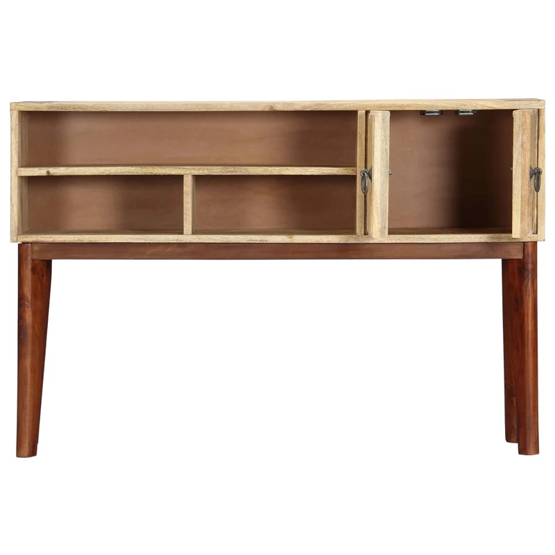 Table d'appoint console d'entrée meuble de salon avec compartiments de rangement 115 x 30 x 76 cm bois de manguier DEC031537