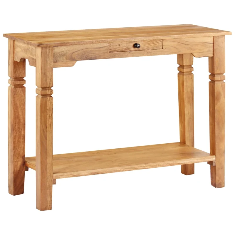 Table d'appoint console d'entrée meuble de salon avec tiroir 100 x 40 x 76 cm bois d'acacia DEC031500