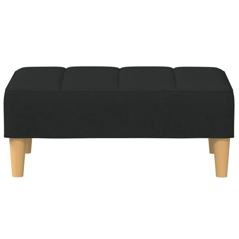 Repose-pieds tabouret 77 x 55 x 31 cm en tissu noir DEC030517