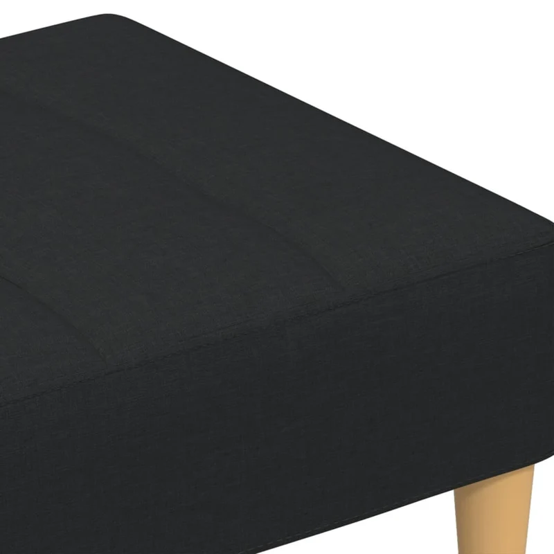 Repose-pieds tabouret 77 x 55 x 31 cm en tissu noir DEC030517