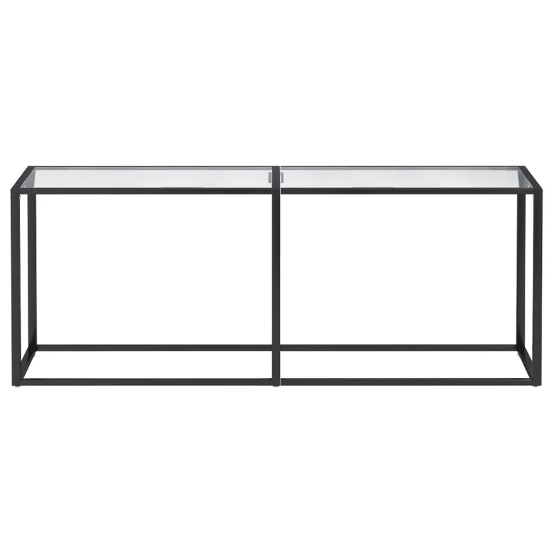 Table d'appoint console d'entrée meuble de salon 200 x 35 x 75,5 cm verre trempé transparent et acier DEC032272