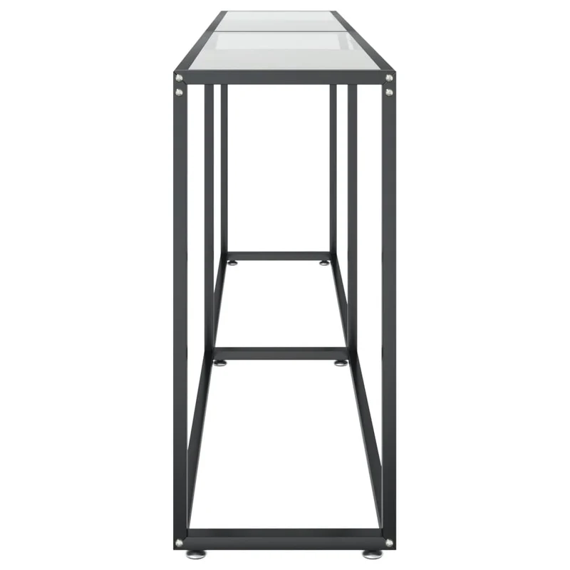 Table d'appoint console d'entrée meuble de salon 200 x 35 x 75,5 cm verre trempé transparent et acier DEC032272