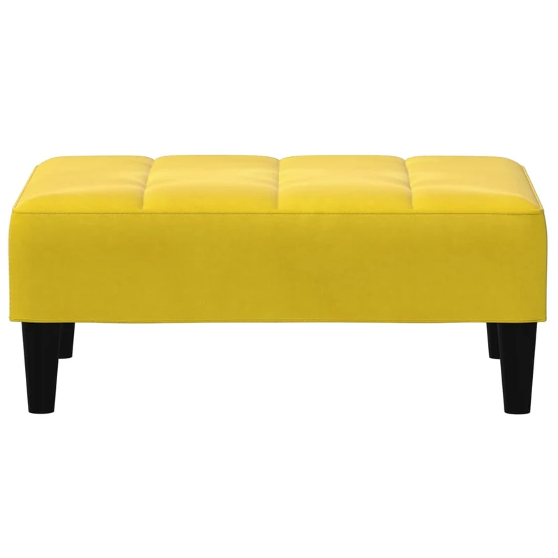 Repose-pieds tabouret 77 x 55 x 31 cm en velours jaune DEC030350