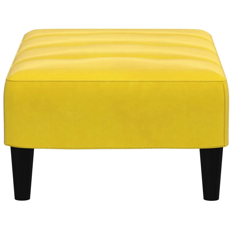 Repose-pieds tabouret 77 x 55 x 31 cm en velours jaune DEC030350