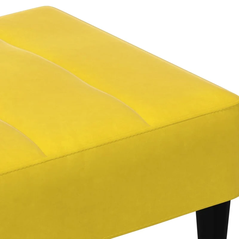 Repose-pieds tabouret 77 x 55 x 31 cm en velours jaune DEC030350