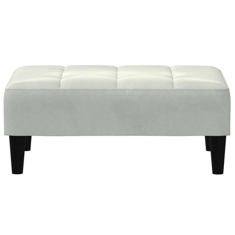Repose-pieds tabouret 77 x 55 x 31 cm en velours gris DEC030268