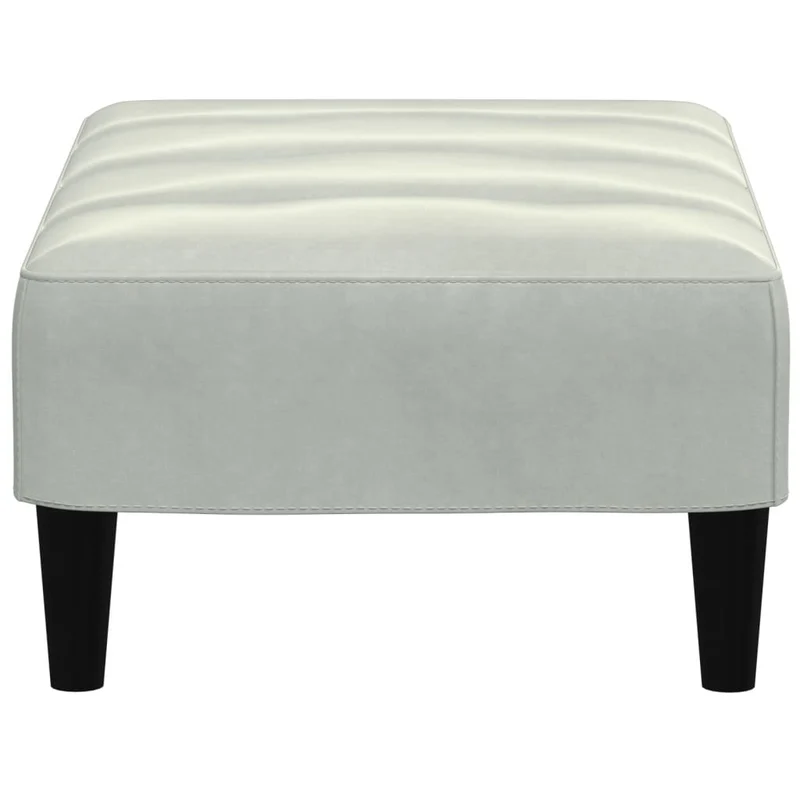 Repose-pieds tabouret 77 x 55 x 31 cm en velours gris DEC030268