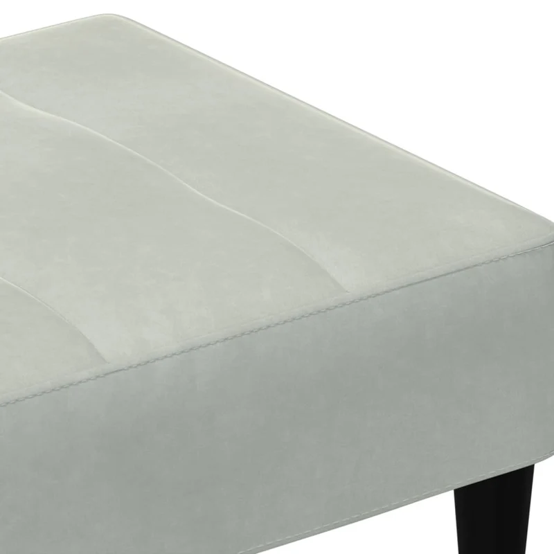 Repose-pieds tabouret 77 x 55 x 31 cm en velours gris DEC030268