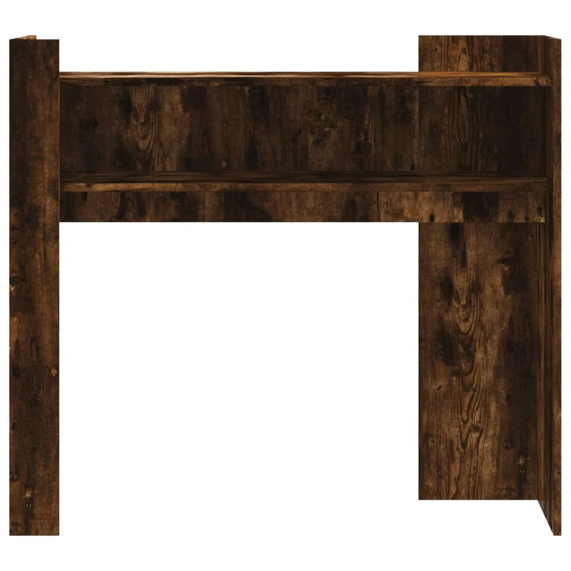 Table console d'entrée fonctionnel et stylé avec compartiment 100 x 35 x 90 cm bois d'ingénierie marron DEC031772