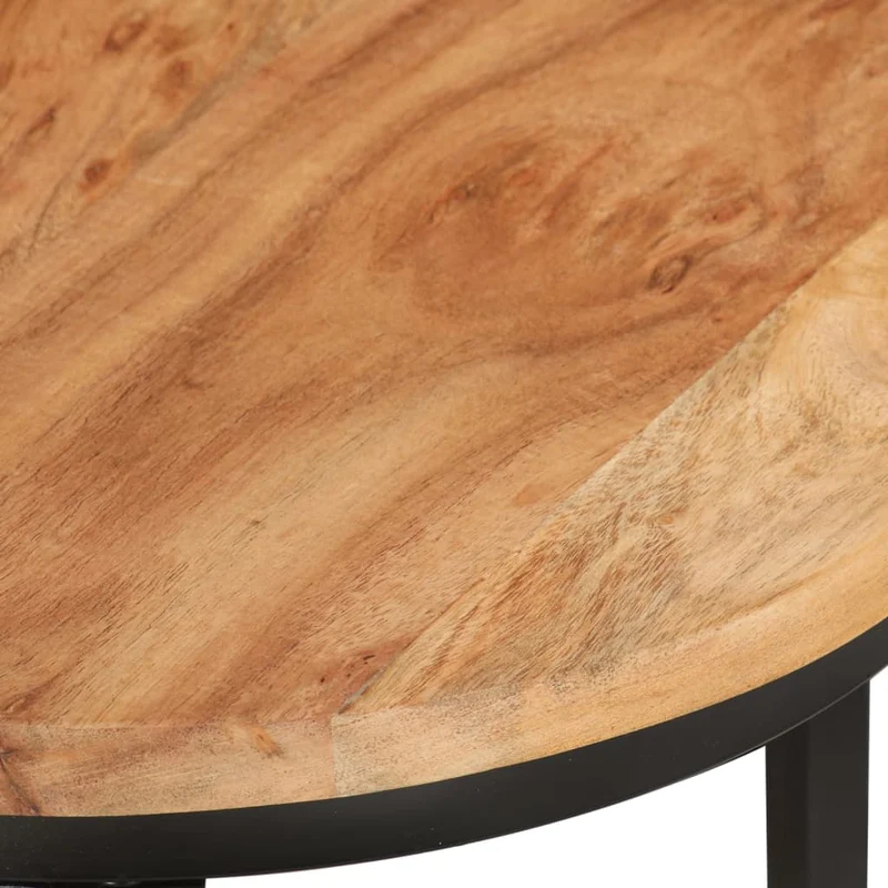 Set de 3 tables basse gigognes en bois massif d'acacia et fer DEC031326