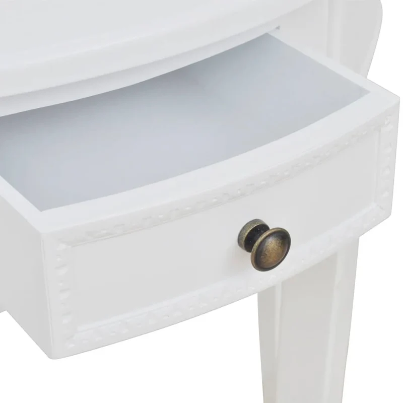 Table console d'entrée fonctionnel et stylé avec tiroirs MDF et pin blanc DEC031628