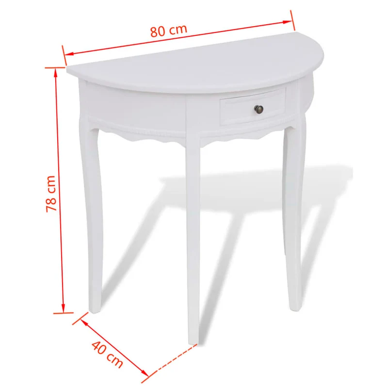 Table console d'entrée fonctionnel et stylé avec tiroirs MDF et pin blanc DEC031628